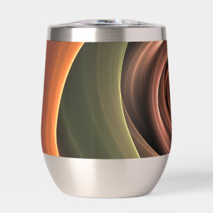 3D Spiral Abstract Warm Colors Modern Fractal Art Thermal Wine Tumbler