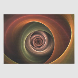3D Spiral Abstract Warm Colors Modern Fractal Art Tissue Paper