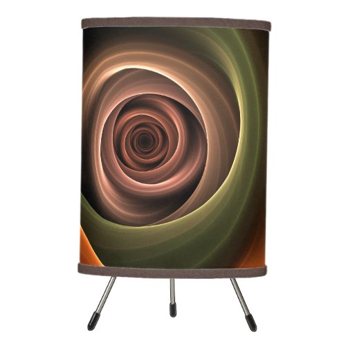 3D Spiral Abstract Warm Colors Modern Fractal Art Tripod Lamp