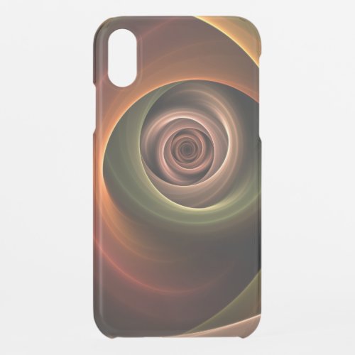 3D Spiral Abstract Warm Colors Modern Fractal Art iPhone XR Case