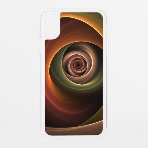 3D Spiral Abstract Warm Colors Modern Fractal Art iPhone XR Case