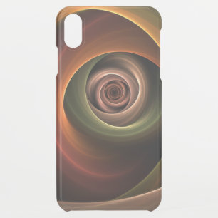 3D Spiral Abstract Warm Colors Modern Fractal Art iPhone XS Max Case