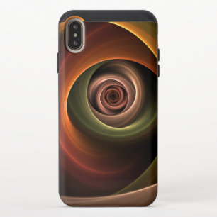 3D Spiral Abstract Warm Colors Modern Fractal Art iPhone XS Max Slider Case