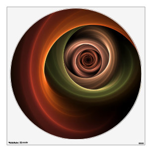 3D Spiral Abstract Warm Colors Modern Fractal Art Wall Decal