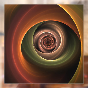 3D Spiral Abstract Warm Colors Modern Fractal Art Window Cling