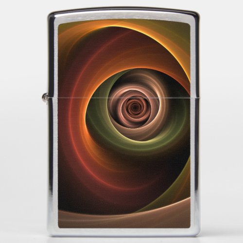 3D Spiral Abstract Warm Colors Modern Fractal Art Zippo Lighter