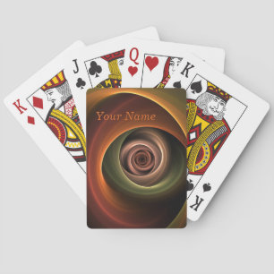 3D Spiral Abstract Warm Colors Modern Fractal Name Poker Cards