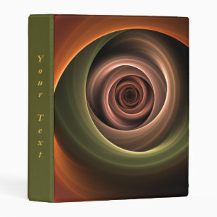 3D Spiral Abstract Warm Colors Modern Fractal Text Mini Binder