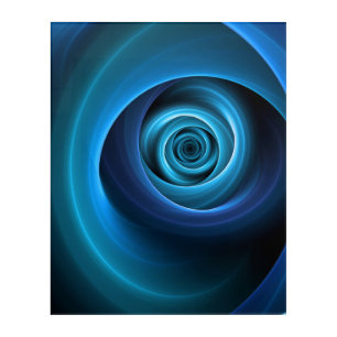 3D Spiral Blue Colors Modern Abstract Fractal Art