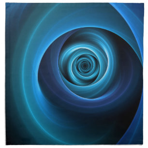 3D Spiral Blue Colors Modern Abstract Fractal Art Cloth Napkin