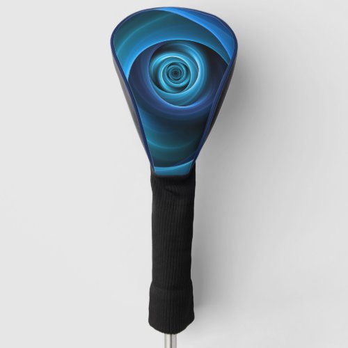 3D Spiral Blue Colors Modern Abstract Fractal Art Golf Head Cover