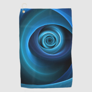 3D Spiral Blue Colors Modern Abstract Fractal Art Golf Towel