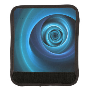 3D Spiral Blue Colors Modern Abstract Fractal Art Luggage Handle Wrap