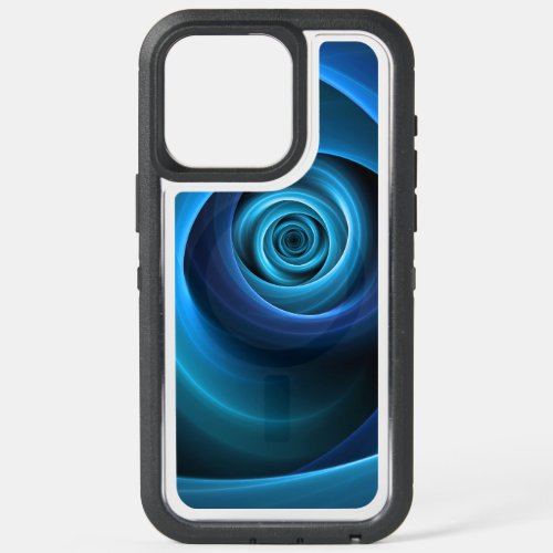 3D Spiral Blue Colors Modern Abstract Fractal Art iPhone 15 Pro Max Case