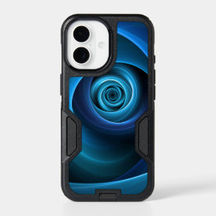 3D Spiral Blue Colors Modern Abstract Fractal Art iPhone 17 Case