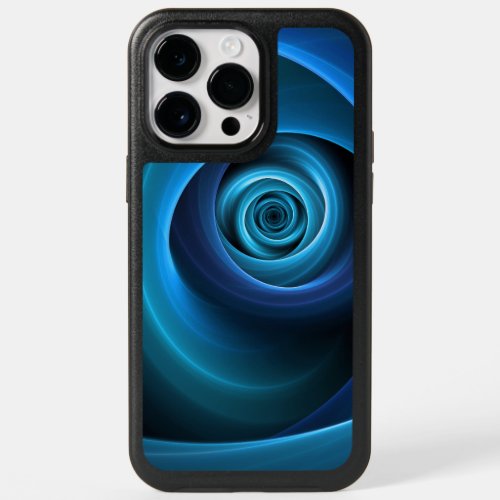 3D Spiral Blue Colors Modern Abstract Fractal Art OtterBox iPhone 14 Pro Max Case