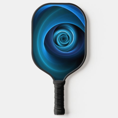 3D Spiral Blue Colors Modern Abstract Fractal Art Pickleball Paddle