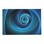 3D Spiral Blue Colors Modern Abstract Fractal Art Placemat
