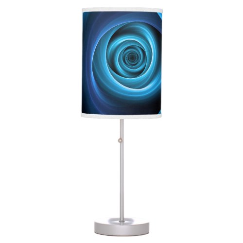 3D Spiral Blue Colors Modern Abstract Fractal Art Table Lamp