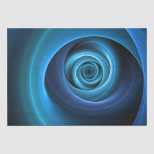 3D Spiral Blue Colors Modern Abstract Fractal Art Tissue Paper