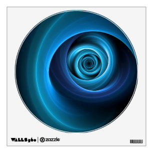 3D Spiral Blue Colors Modern Abstract Fractal Art Wall Decal