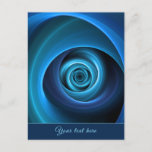 3D Spiral Blue Colors Modern Abstract Fractal Text Postcard