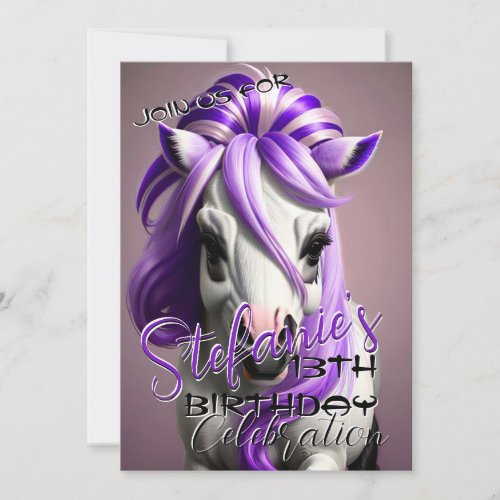 3D Spirit Pony 36 Birthday Invitation