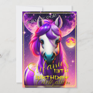 3D Spirit Pony 43 Birthday Invitation