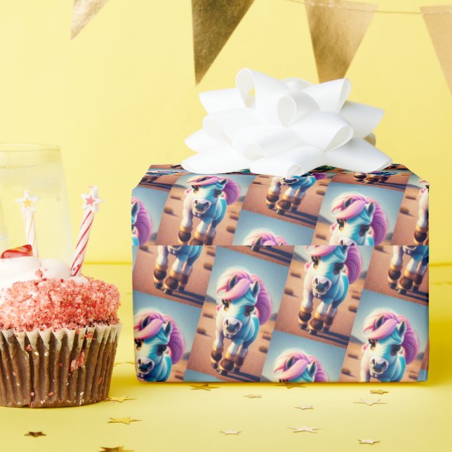 3D Spirit Pony 4 Wrapping Paper (Birthday Party)