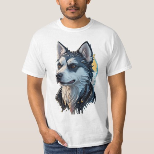 3D Splash Art Dog Head T_Shirt  Dog Lover Design