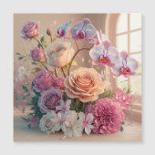 3D Spring Flowers Greeting Card with Roses (Front)