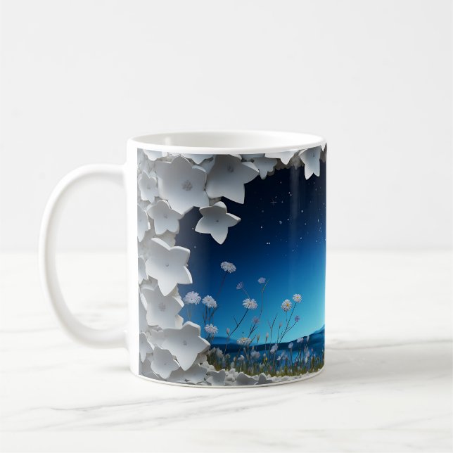 3D Starry Night design Coffee Mug (Left)