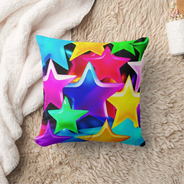 3D Starry Rainbow Pattern Throw Pillow (Blanket)