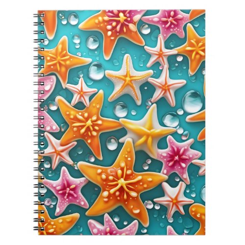 3D Startfish PatternGummy candy starswater drops Notebook