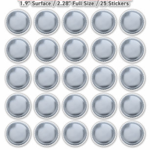 3D Steel Blue Seals Foil Starburst Award Medal x25 Sticker