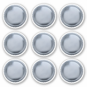 3D Steel Blue Seals Foil Starburst Award Medal x9 Sticker