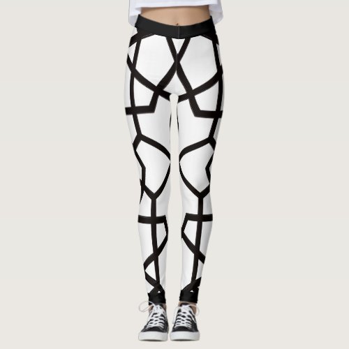 3d Stunning Abstract Designs in Black  White  Leggings