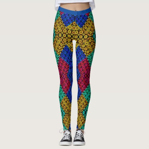 3d Stunning Abstract pattern in Amazing shape  Leggings