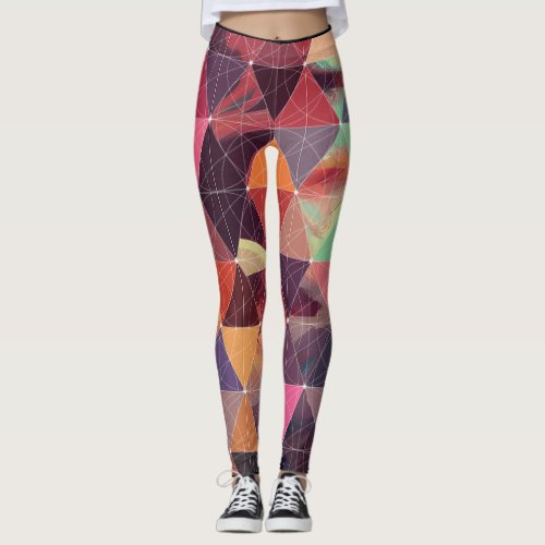 3d Stunning Abstract pattern in Multicolored  Leggings