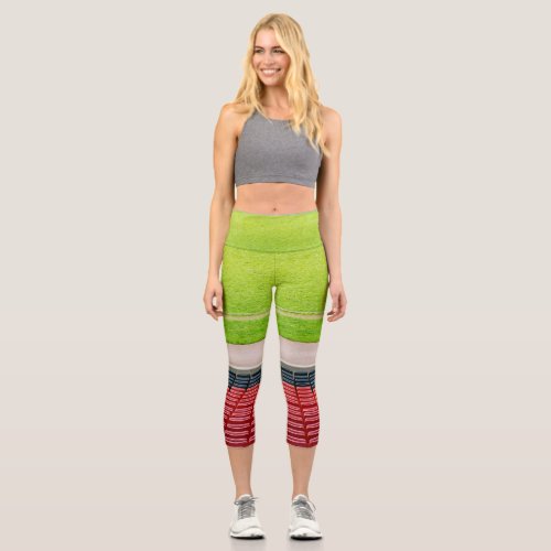 3d Stunning Sports Pattern High Waisted Capris