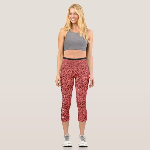 3d Stunning Sports Pattern with slogan  Capri Leggings