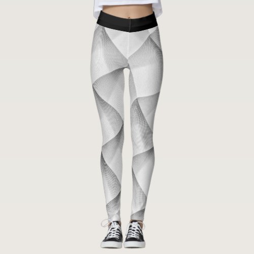 3d Stunning Texture pattern in White and Black  Leggings