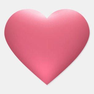 3D Style Heart Symbol Bubblegum Heart Sticker
