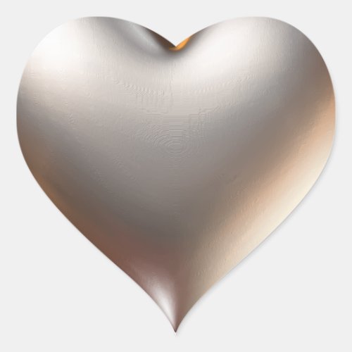 3D Style Heart Symbol Gold Heart Sticker