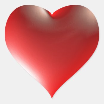 3d Style Heart Symbol Red Heart Sticker by TerryBain at Zazzle
