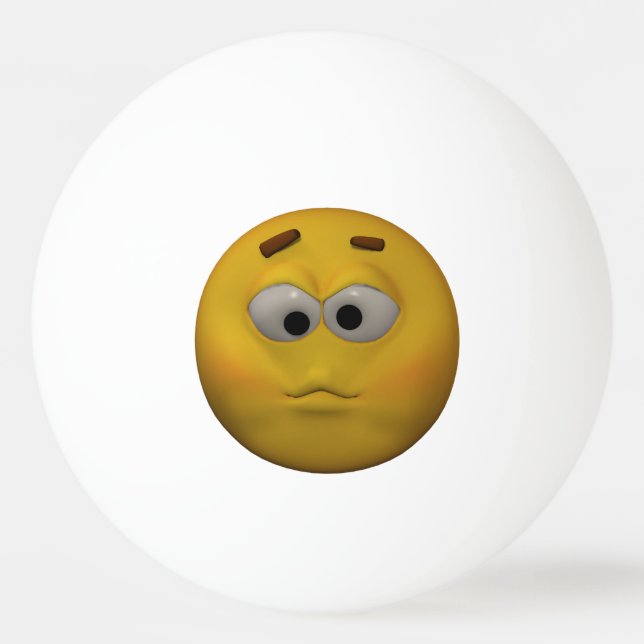 3D Style Sick Emoticon Ping Pong Ball (Front)