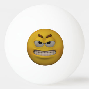 3D Style Very Angry Emoticon Ping Pong Ball