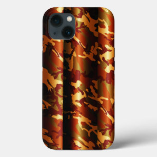 3D Stylish Bronze Woodland Camo iPhone 13 Case