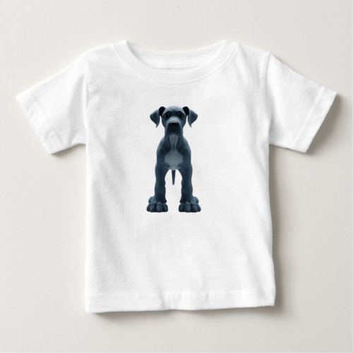 3D Stylized Blue Great Dane Character  Baby T-Shirt