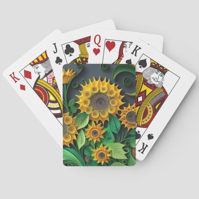 3D Sunflowers Poker Cards (Back)
